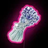 Lavender Bouquet with Twine Bow Modern Multicolor Neon Sign Display