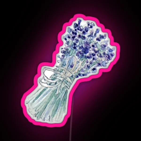 Lavender Bouquet With Twine Bow RGB Neon Sign