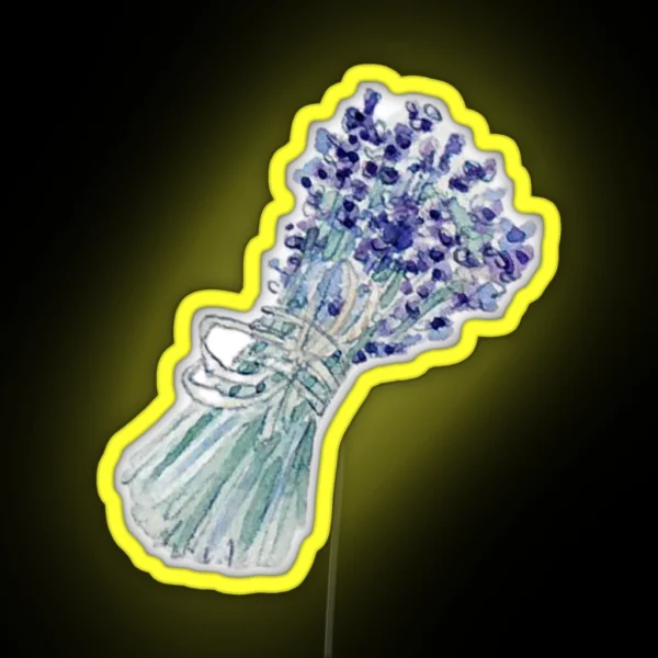 Lavender Bouquet With Twine Bow RGB Neon Sign
