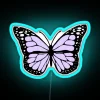 Vibrant Purple Butterfly Illuminated Sign with Color-Changing RGB Lighting Technology