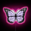 RGB Lavender Butterfly Neon Sign with Soft Glowing Digital Art Display