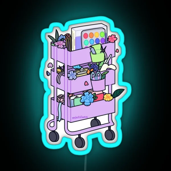 Lavender Craft Cart RGB Neon Sign