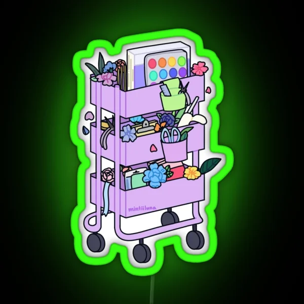 Lavender Craft Cart RGB Neon Sign