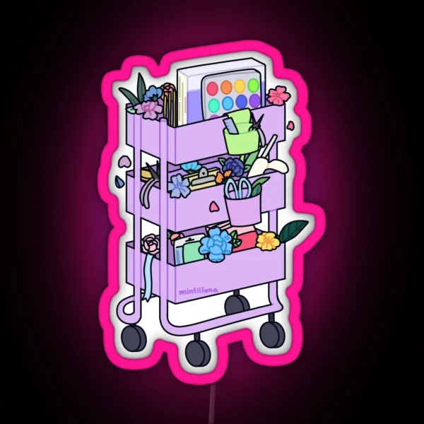Lavender Craft Cart RGB Neon Sign
