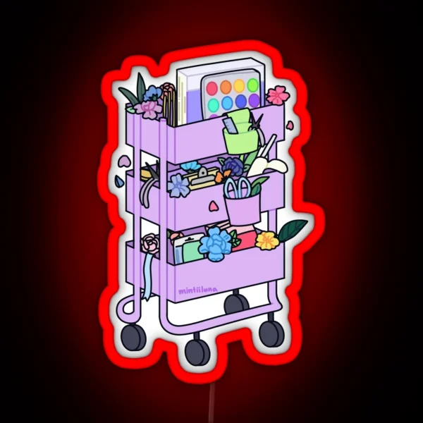 Lavender Craft Cart RGB Neon Sign