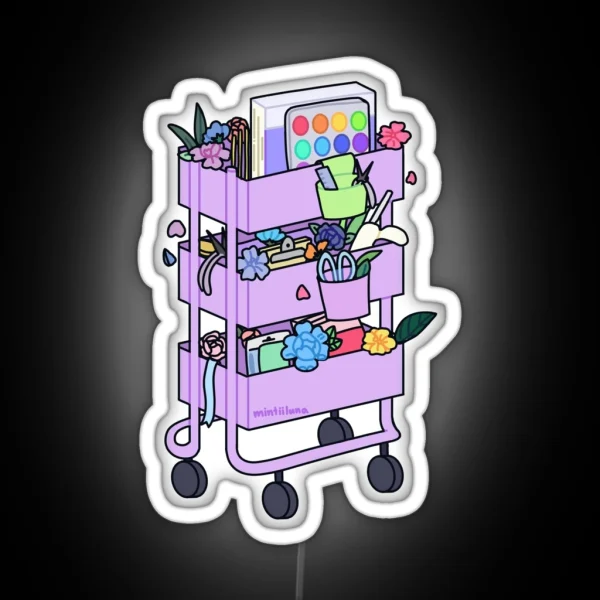 Lavender Craft Cart RGB Neon Sign