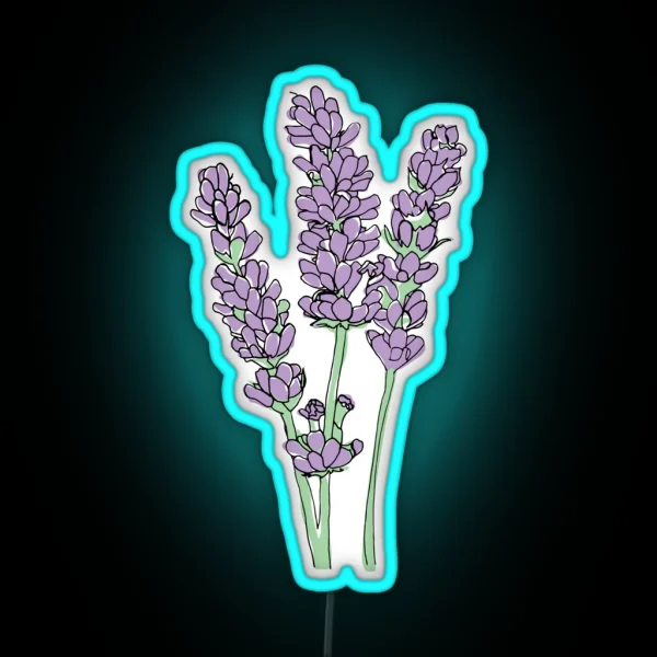 Lavender Illustration RGB Neon Sign