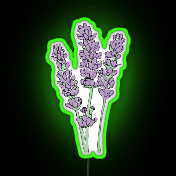 Lavender Illustration RGB Neon Sign
