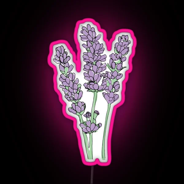 Lavender Illustration RGB Neon Sign