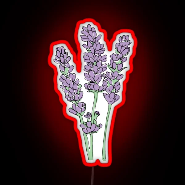 Lavender Illustration RGB Neon Sign
