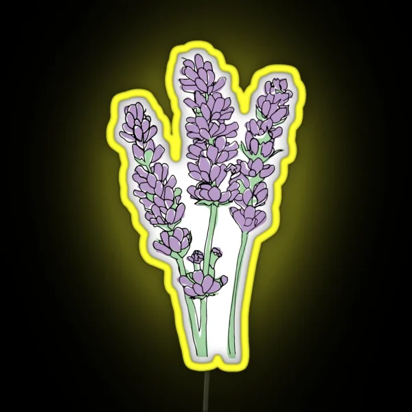 Lavender Illustration RGB Neon Sign
