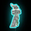 Neon immigration torch symbol of hope and new beginnings lighting.