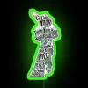 Neon Immigration Sign with Vibrant RGB Color Changing Torch Design
