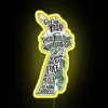Vibrant RGB Neon Immigrant Welcome Sign with Laser Cut Lettering