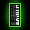 LE SSERAFIM official K-pop group inspired typography neon art piece