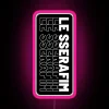 LE SSERAFIM Logo in vibrant RGB typography neon light design