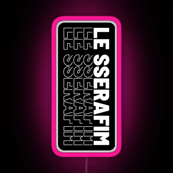 LE SSERAFIM Typography RGB Neon Sign