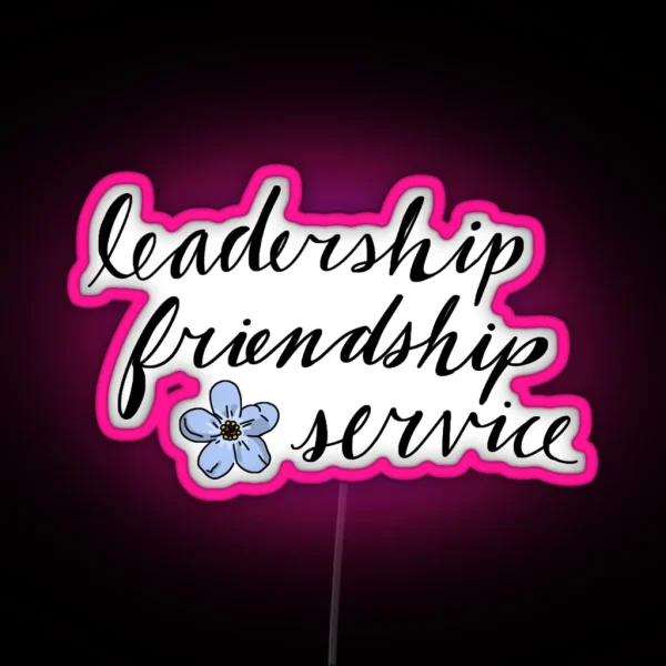 Leadership Friendship Service Logo RGB Neon Sign