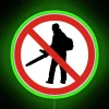 Black RGB Neon Leaf Blowing Prohibited Outdoor Wall Decor Sign