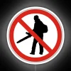 Modern Neon Sign: Leaf Blowing Prohibited in Black and RGB