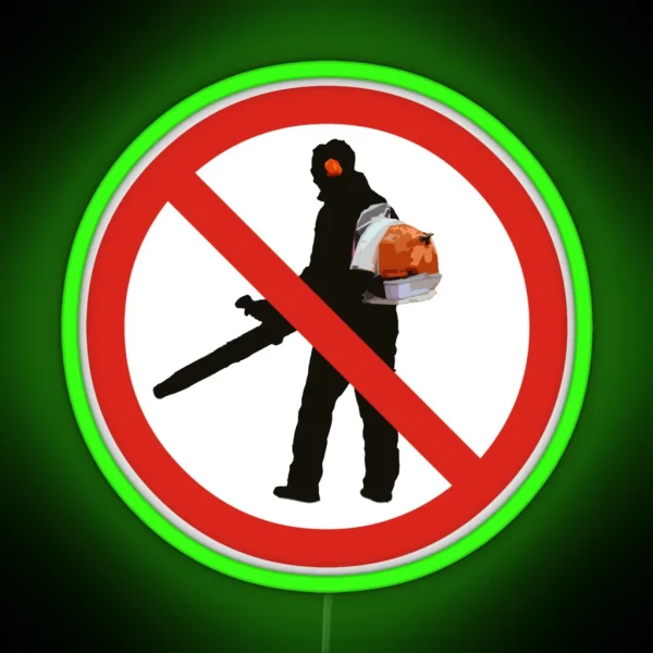 Leaf Blowing Prohibited Orange RGB Neon Sign