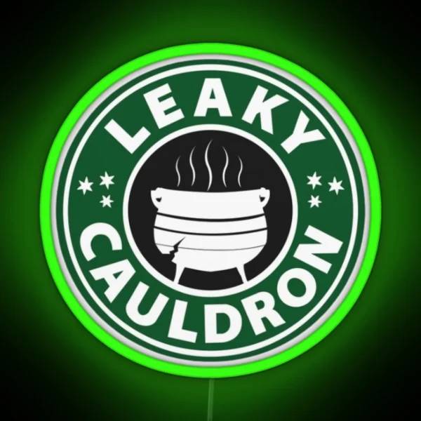 Leaky Cauldron Green RGB Neon Sign