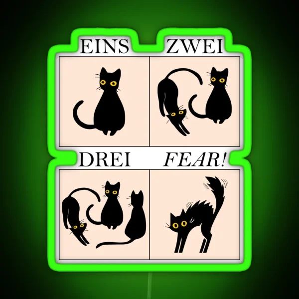 Learning German With Cats Eins Zwei Drei FEAR RGB Neon Sign