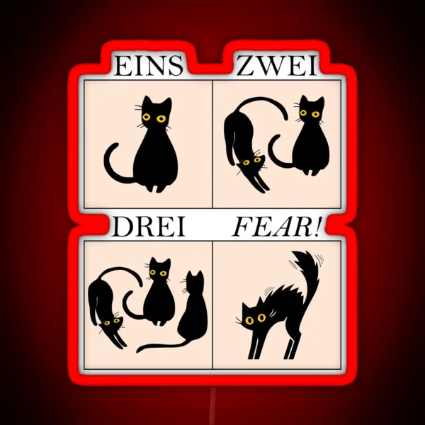 Learning German With Cats Eins Zwei Drei FEAR RGB Neon Sign