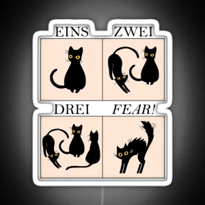 Learning German With Cats Eins Zwei Drei FEAR RGB Neon Sign