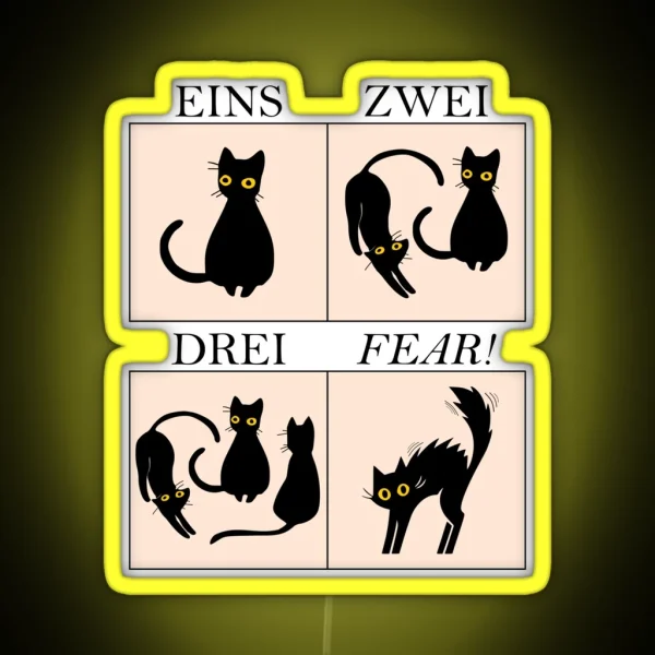 Learning German With Cats Eins Zwei Drei FEAR RGB Neon Sign