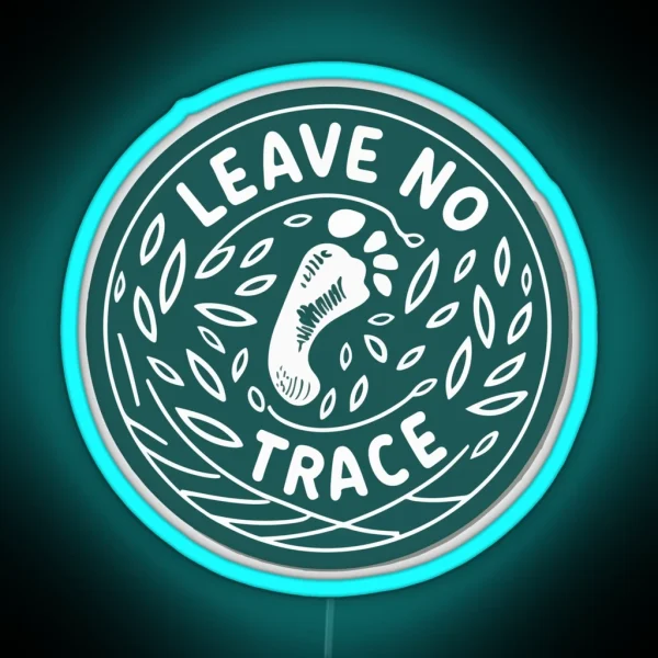 Leave No Trace Footprint Trail Environmental RGB Neon Sign