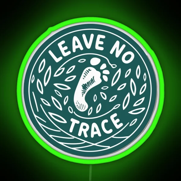 Leave No Trace Footprint Trail Environmental RGB Neon Sign