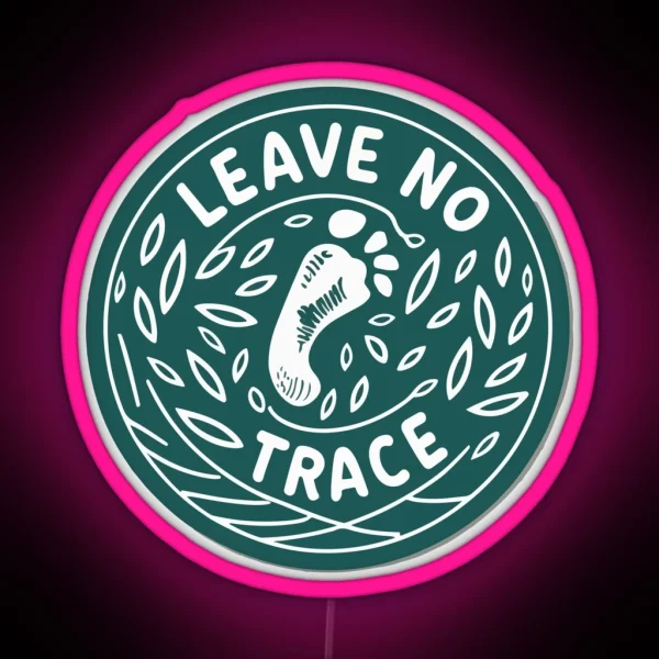 Leave No Trace Footprint Trail Environmental RGB Neon Sign