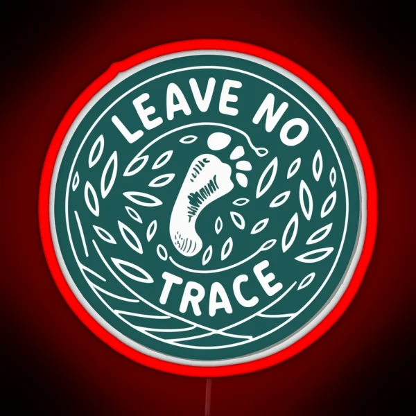 Leave No Trace Footprint Trail Environmental RGB Neon Sign