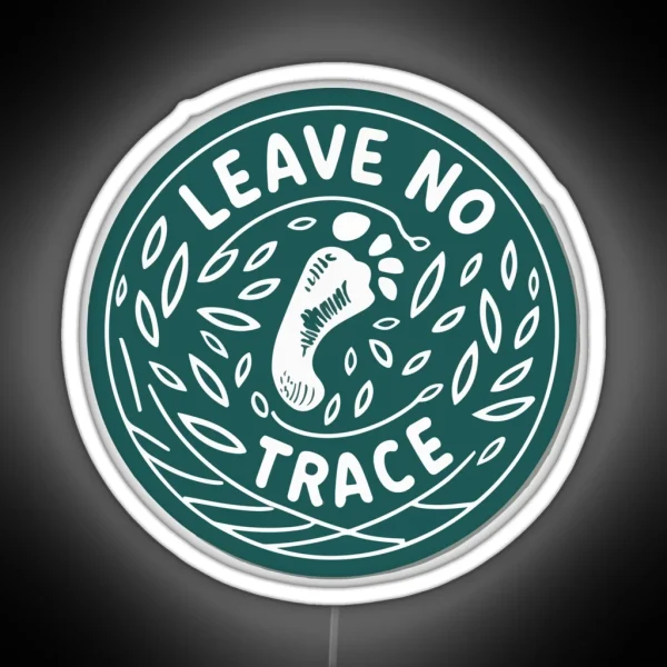 Leave No Trace Footprint Trail Environmental RGB Neon Sign