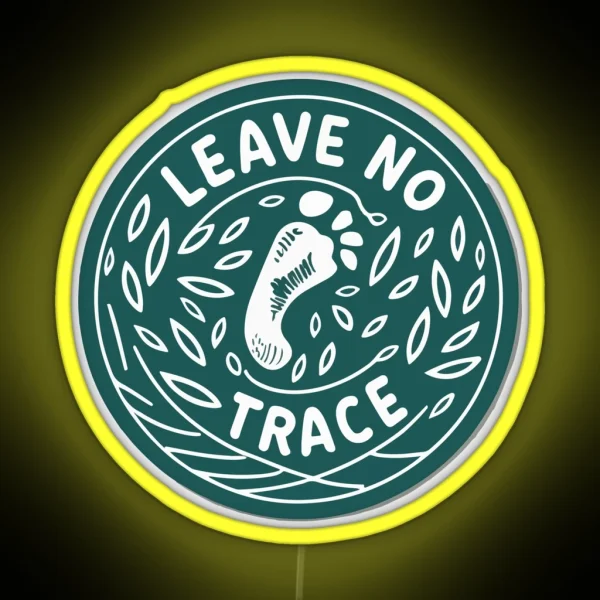 Leave No Trace Footprint Trail Environmental RGB Neon Sign
