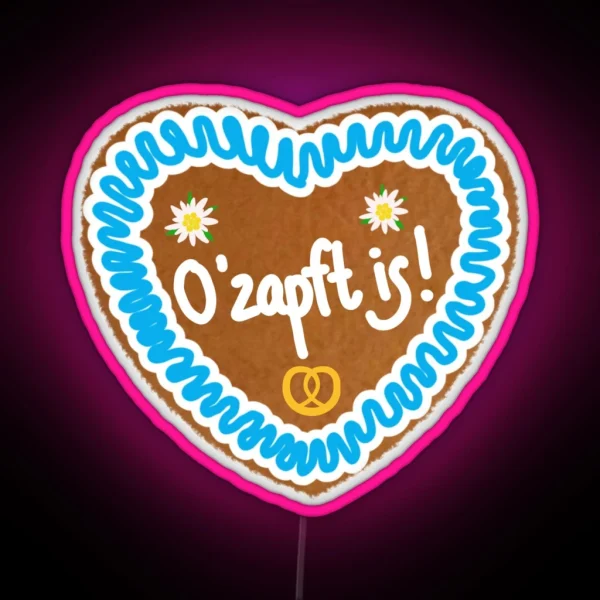 Lebkuchenherz Gingerbread Heart RGB Neon Sign