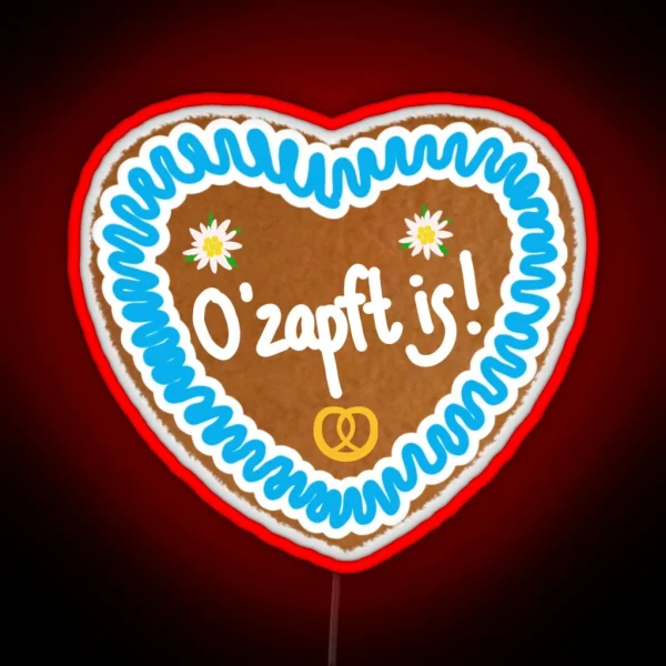 Lebkuchenherz Gingerbread Heart RGB Neon Sign