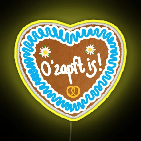 Lebkuchenherz Gingerbread Heart RGB Neon Sign