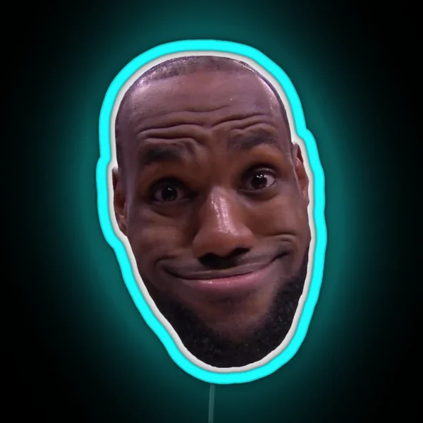 Lebron James Goofy Face RGB Neon Sign