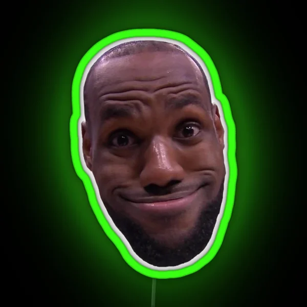 Lebron James Goofy Face RGB Neon Sign