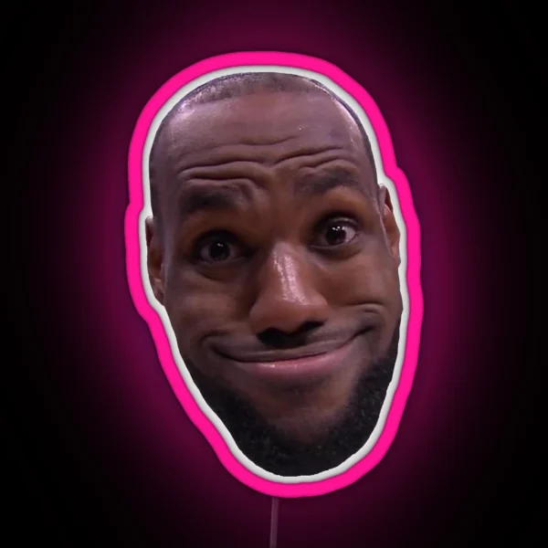 Lebron James Goofy Face RGB Neon Sign