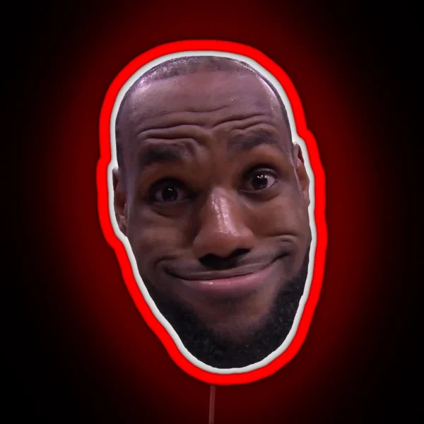 Lebron James Goofy Face RGB Neon Sign