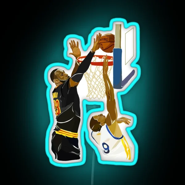 Lebron James Greatest Block RGB Neon Sign
