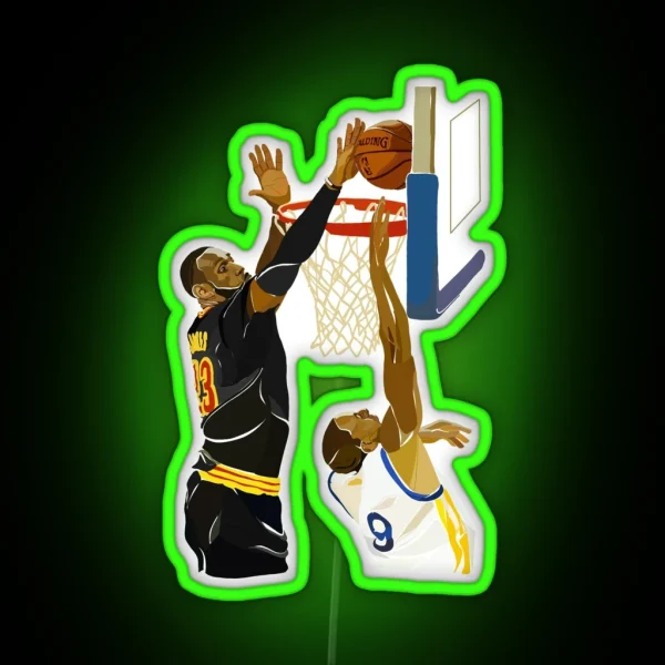 Lebron James Greatest Block RGB Neon Sign