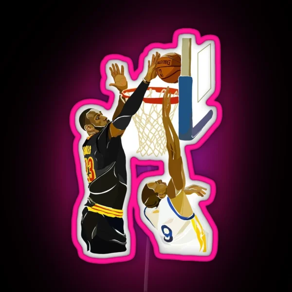 Lebron James Greatest Block RGB Neon Sign