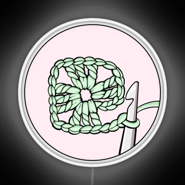 Led Granny Square Yarn Crochet Needle RGB Neon Sign