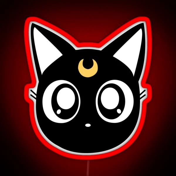 Led Print Design Cat Moon Luna RGB Neon Sign