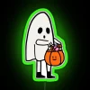 Neon Trick-or-Treat Sign with RGB LED Lighting Colorful Home Decor