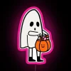 RGB LED Neon Canvas Sign Trick Or Treat Wall Decoration